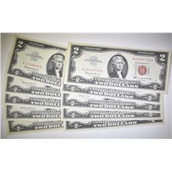 10  1963 $2 U.S. NOTES