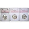 Image 1 : LOT OF 3 FRANKLIN HALF DOLLARS: