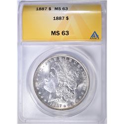 1887 MORGAN DOLLAR ANACS MS-63