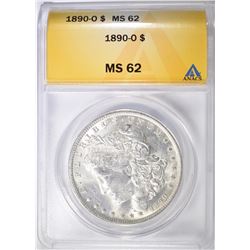 1890-O MORGAN DOLLAR ANACS MS-62