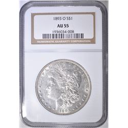 1893-O MORGAN DOLLAR NGC AU-55