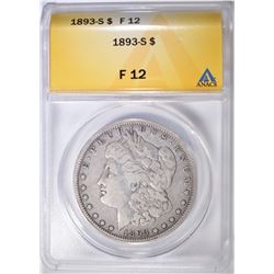 1893-S MORGAN DOLLAR ANACS F-12