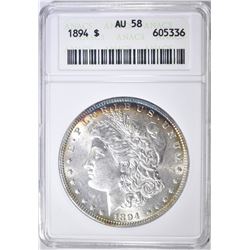 1894 MORGAN DOLLAR ANACS AU-58