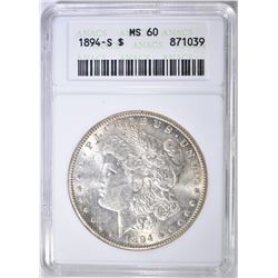 1894-S MORGAN DOLLAR ANACS MS-60