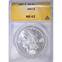 1897 MORGAN DOLLAR ANACS MS-63