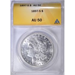1897-S MORGAN DOLLAR ANACS AU-50