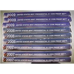 3-EACH 2007, 2008 & 2009 U.S PRESIDENTIAL PF SETS