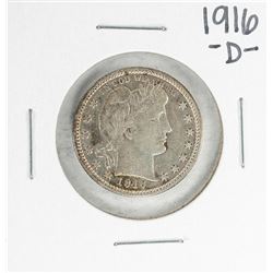 1916-D Barber Quarter Coin