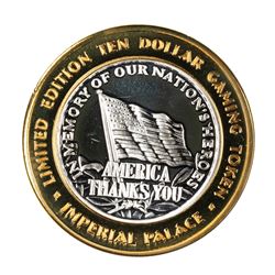 .999 Silver Imperial Palace Hotel & Casino Las Vegas $10 Limited Edition Gaming Token
