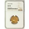 Image 1 : 1913-S $5 Indian Head Half Eagle Gold Coin NGC AU58