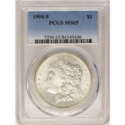 1904-S $1 Morgan Silver Dollar Coin PCGS MS65