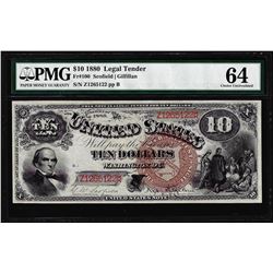 1880 $10 Jackass Legal Tender Note Fr.100 PMG Choice Uncirculated 64