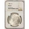 Image 1 : 1882 $1 Morgan Silver Dollar Coin NGC MS63