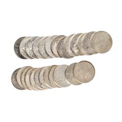 Lot of (25) Circulated 1922-1935 $1 Peace Silver Dollar Coins