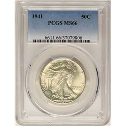 1941 Walking Liberty Half Dollar Coin PCGS MS66
