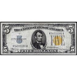 1934A $5 North Africa WWII Emergency Issue Silver Certificate Note