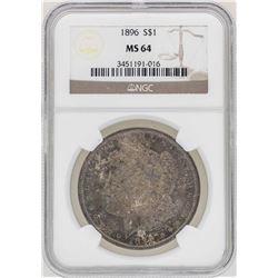 1896 $1 Morgan Silver Dollar Coin NGC MS64