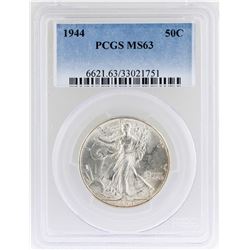 1944 Walking Liberty Half Dollar Coin PCGS MS63