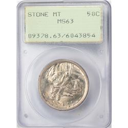 1925 Stone Mountain Commemorative Half Dollar Coin PCGS MS63 Old Rattler Holder