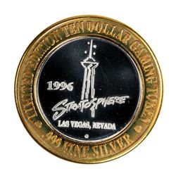 .999 Silver Stratosphere Las Vegas, NV $10 Casino Limited Edition Gaming Token