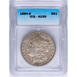1884-S $1 Morgan Silver Dollar Coin ICG AU50