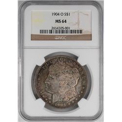 1904-O $1 Morgan Silver Dollar Coin NGC MS64 Nice Toning