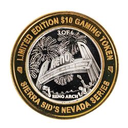 .999 Silver Sierra Sids Sparks, Nevada $10 Casino Limited Edition Gaming Token