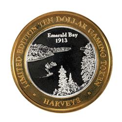 .999 Fine Silver Harveys Resort Lake Tahoe, Nevada $10 Limited Edition Gaming Token