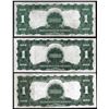 Image 2 : Lot of (3) 1899 $1 Black Eagle Silver Certificate Notes