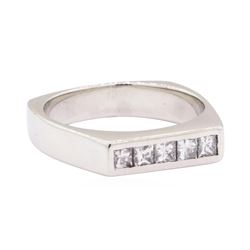 Platinum 0.40 ctw Diamond Flat Top Ring
