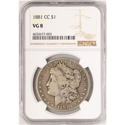 1881-CC $1 Morgan Silver Dollar Coin NGC VG8