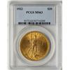 Image 1 : 1922 $20 St. Gaudens Double Eagle Gold Coin PCGS MS63