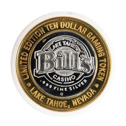 .999 Silver Bills Casino Lake Tahoe, Nevada $10 Limited Edition Gaming Token