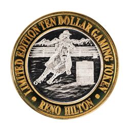 .999 Silver Hilton Reno, Nevada $10 Casino Limited Edition Gaming Token