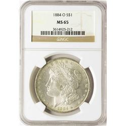 1884-O $1 Morgan Silver Dollar Coin NGC MS65