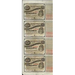 Uncut Sheet of (4) State of Louisiana Baby Bond Obsolete Notes