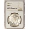 Image 1 : 1881-S $1 Morgan Silver Dollar Coin NGC MS64 Nice Reverse Toning