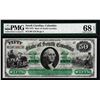 Image 1 : 1872 $50 State of South Carolina Obsolete Note PMG Superb Gem Unc. 68EPQ Low Serial