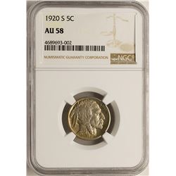 1920-S Buffalo Nickel Coin NGC AU58