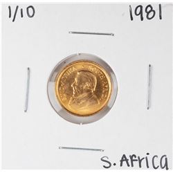 1981 South Africa 1/10 Krugerrand Gold Coin