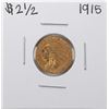 Image 1 : 1915 $2 1/2 Indian Head Quarter Eagle Gold Coin