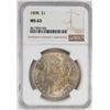 Image 1 : 1898 $1 Morgan Silver Dollar Coin NGC MS63