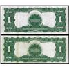 Image 2 : Lot of (2) 1899 $1 Black Eagle Silver Certificate Notes