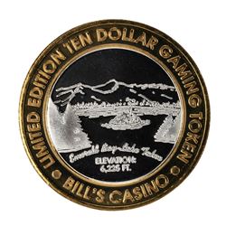 .999 Silver Bill's Casino Lake Tahoe, Nevada $10 Casino Gaming Token Limited Edition
