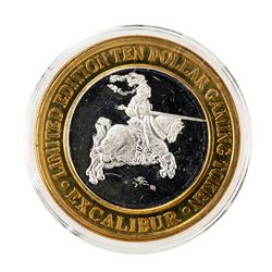 .999 Silver Excalibur Las Vegas, NV $10 Casino Limited Edition Gaming Token
