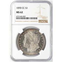 1890-CC $1 Morgan Silver Dollar Coin NGC MS62