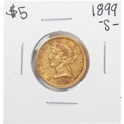 1899-S $5 Liberty Head Half Eagle Gold Coin