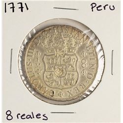 1771-L Peru 8 Reales Pillar Silver Coin