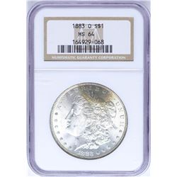 1883-O $1 Morgan Silver Dollar Coin NGC MS64 Nice Toning