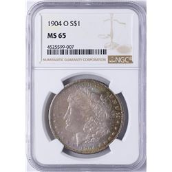 1904-O $1 Morgan Silver Dollar Coin NGC MS65 Amazing Toning